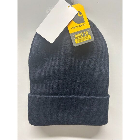 Carhartt-Unisex Knit Cuffed Beanie -Hat Cap [NWT] Navy Blue - Picture 2 of 2